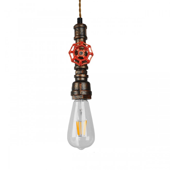 GloboStar® FAUCET 01414 Vintage Industrial Κρεμαστό Φωτιστικό Οροφής Μονόφωτο 1 x E27 Καφέ Σκουριά Μεταλλικό Μ5 x Π7.5 x Y20cm GloboStar® FAUCET 01414 Vintage Industrial Κρεμαστό Φωτιστικό Οροφής Μονόφωτο 1 x E27 Καφέ Σκουριά Μεταλλικό Μ5 x Π7.5 x Y20cm