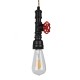 GloboStar® SPOUT 01415 Vintage Industrial Κρεμαστό Φωτιστικό Οροφής Μονόφωτο 1 x E27 Μαύρο Μεταλλικό Μ5 x Π7.5 x Y20cm