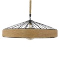 GloboStar® SAHARA 01416 Vintage Κρεμαστό Φωτιστικό Οροφής Μονόφωτο 1 x E27 Μαύρο Μεταλλικό με Μπεζ Σχοινί Φ80 x Υ25cm GloboStar® SAHARA 01416 Vintage Κρεμαστό Φωτιστικό Οροφής Μονόφωτο 1 x E27 Μαύρο Μεταλλικό με Μπεζ Σχοινί Φ80 x Υ25cm