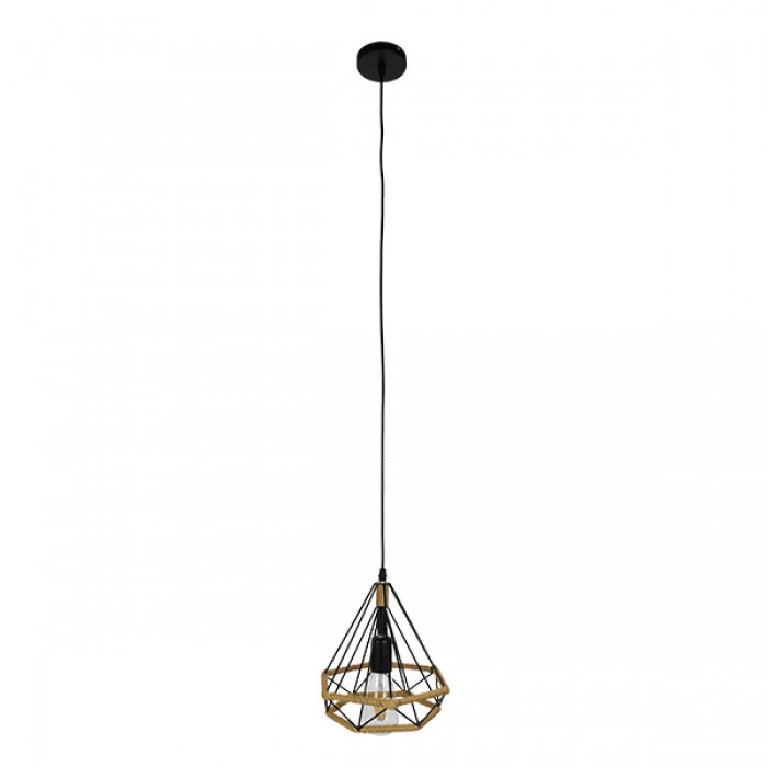 GloboStar® FLUTED 01421 Vintage Κρεμαστό Φωτιστικό Οροφής Μονόφωτο 1 x E27 Μαύρο Μεταλλικό με Μπεζ Σχοινί Φ25 x Υ24cm GloboStar® FLUTED 01421 Vintage Κρεμαστό Φωτιστικό Οροφής Μονόφωτο 1 x E27 Μαύρο Μεταλλικό με Μπεζ Σχοινί Φ25 x Υ24cm
