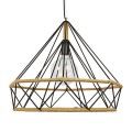 GloboStar® CONCRETE 01422 Vintage Κρεμαστό Φωτιστικό Οροφής Μονόφωτο 1 x E27 Μαύρο Μεταλλικό με Μπεζ Σχοινί Φ50 x Υ44cm GloboStar® CONCRETE 01422 Vintage Κρεμαστό Φωτιστικό Οροφής Μονόφωτο 1 x E27 Μαύρο Μεταλλικό με Μπεζ Σχοινί Φ50 x Υ44cm