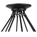 GloboStar® MILLBANK 01423 Vintage Κρεμαστό Φωτιστικό Οροφής Πολύφωτο 8 x E27 Μαύρο Μεταλλικό με Μπεζ Σχοινί Φ80 x Υ60cm