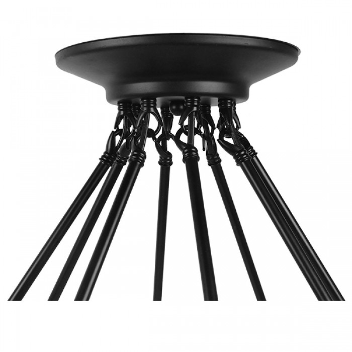 GloboStar® MILLBANK 01423 Vintage Κρεμαστό Φωτιστικό Οροφής Πολύφωτο 8 x E27 Μαύρο Μεταλλικό με Μπεζ Σχοινί Φ80 x Υ60cm GloboStar® MILLBANK 01423 Vintage Κρεμαστό Φωτιστικό Οροφής Πολύφωτο 8 x E27 Μαύρο Μεταλλικό με Μπεζ Σχοινί Φ80 x Υ60cm