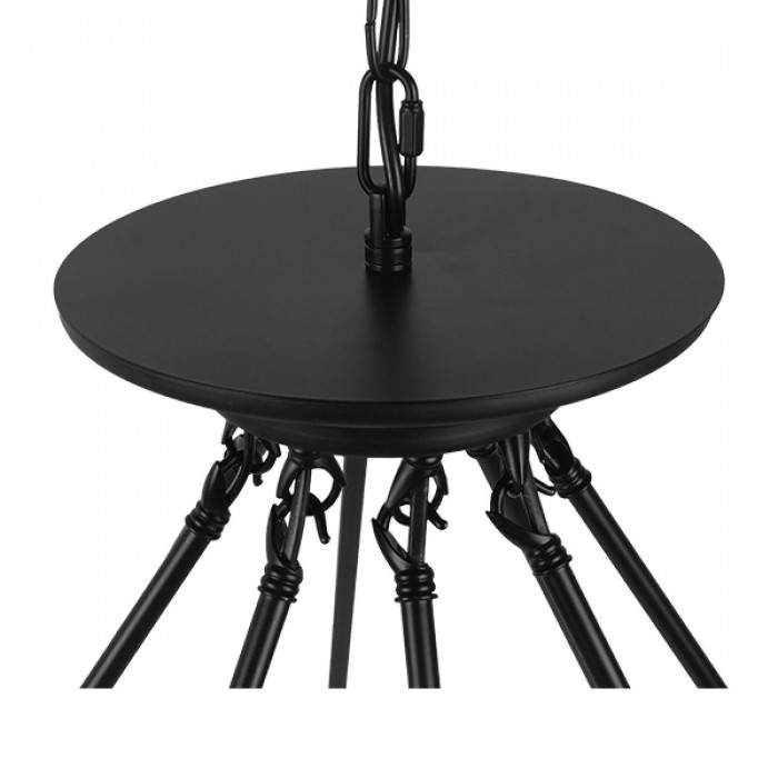 GloboStar® MILLBANK 01423 Vintage Κρεμαστό Φωτιστικό Οροφής Πολύφωτο 8 x E27 Μαύρο Μεταλλικό με Μπεζ Σχοινί Φ80 x Υ60cm GloboStar® MILLBANK 01423 Vintage Κρεμαστό Φωτιστικό Οροφής Πολύφωτο 8 x E27 Μαύρο Μεταλλικό με Μπεζ Σχοινί Φ80 x Υ60cm