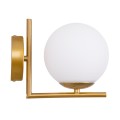 GloboStar® JADA 01426 Μοντέρνο Φωτιστικό Τοίχου Απλίκα Μονόφωτο Μεταλλικό Χρυσό με Λευκό Ματ Γυαλί Μ15 x Π21.5 x Υ18cm GloboStar® JADA 01426 Μοντέρνο Φωτιστικό Τοίχου Απλίκα Μονόφωτο Μεταλλικό Χρυσό με Λευκό Ματ Γυαλί Μ15 x Π21.5 x Υ18cm
