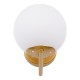 GloboStar® JADA 01426 Μοντέρνο Φωτιστικό Τοίχου Απλίκα Μονόφωτο Μεταλλικό Χρυσό με Λευκό Ματ Γυαλί Μ15 x Π21.5 x Υ18cm