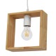 GloboStar® ELISE 01428 Μοντέρνο Κρεμαστό Φωτιστικό Οροφής Μονόφωτο 1 x E27 Μπεζ Ξύλινο Δρυς Μ20 x Π8 x Υ23cm