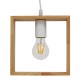 GloboStar® ELISE 01428 Μοντέρνο Κρεμαστό Φωτιστικό Οροφής Μονόφωτο 1 x E27 Μπεζ Ξύλινο Δρυς Μ20 x Π8 x Υ23cm