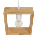 GloboStar® ELISE 01428 Μοντέρνο Κρεμαστό Φωτιστικό Οροφής Μονόφωτο 1 x E27 Μπεζ Ξύλινο Δρυς Μ20 x Π8 x Υ23cm