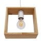 GloboStar® ELISE 01428 Μοντέρνο Κρεμαστό Φωτιστικό Οροφής Μονόφωτο 1 x E27 Μπεζ Ξύλινο Δρυς Μ20 x Π8 x Υ23cm