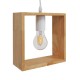 GloboStar® ELISE 01428 Μοντέρνο Κρεμαστό Φωτιστικό Οροφής Μονόφωτο 1 x E27 Μπεζ Ξύλινο Δρυς Μ20 x Π8 x Υ23cm