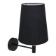 GloboStar® LYDFORD 01432 Μοντέρνο Φωτιστικό Τοίχου Απλίκα Μονόφωτο Μαύρο με Μπέζ Ξύλο Μεταλλικό Φ20 x Y36cm