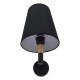 GloboStar® LYDFORD 01432 Μοντέρνο Φωτιστικό Τοίχου Απλίκα Μονόφωτο Μαύρο με Μπέζ Ξύλο Μεταλλικό Φ20 x Y36cm