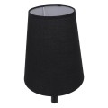 GloboStar® LYDFORD 01432 Μοντέρνο Φωτιστικό Τοίχου Απλίκα Μονόφωτο Μαύρο με Μπέζ Ξύλο Μεταλλικό Φ20 x Y36cm