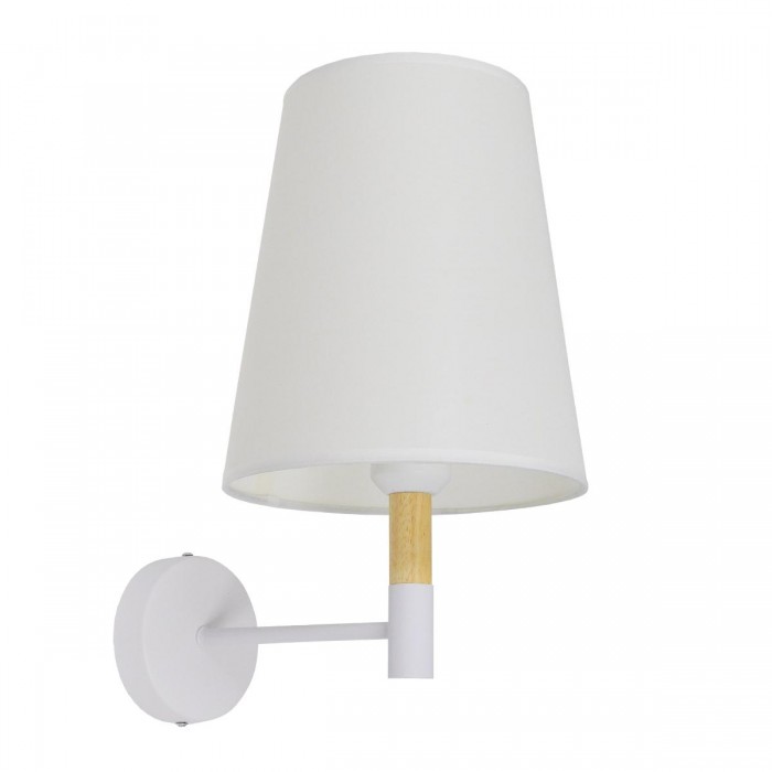 GloboStar® LYDFORD 01433 Μοντέρνο Φωτιστικό Τοίχου Απλίκα Μονόφωτο Λευκό με Μπέζ Ξύλο Μεταλλικό Φ20 x Y36cm GloboStar® LYDFORD 01433 Μοντέρνο Φωτιστικό Τοίχου Απλίκα Μονόφωτο Λευκό με Μπέζ Ξύλο Μεταλλικό Φ20 x Y36cm