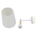GloboStar® LYDFORD 01433 Μοντέρνο Φωτιστικό Τοίχου Απλίκα Μονόφωτο Λευκό με Μπέζ Ξύλο Μεταλλικό Φ20 x Y36cm