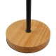 GloboStar® HONOR SQUARE 01435 Μοντέρνο Επιτραπέζιο Φωτιστικό Πορτατίφ Μονόφωτο Μαύρο Μεταλλικό με Ξύλινη Βάση Δρυς Μ20 x Π20 x Υ42cm