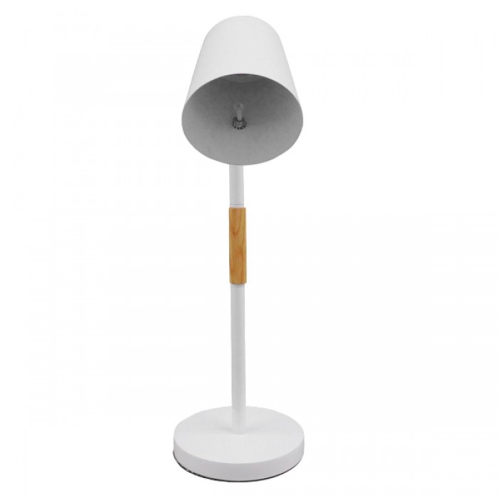 GloboStar® VERITY 01440 Μοντέρνο Επιτραπέζιο Φωτιστικό Πορτατίφ Μονόφωτο Λευκό Μεταλλικό με Ξύλινες Λεπτομέρειες Φ13 x Υ56cm GloboStar® VERITY 01440 Μοντέρνο Επιτραπέζιο Φωτιστικό Πορτατίφ Μονόφωτο Λευκό Μεταλλικό με Ξύλινες Λεπτομέρειες Φ13 x Υ56cm