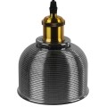 GloboStar® SEGRETO 01449 Vintage Κρεμαστό Φωτιστικό Οροφής Μονόφωτο 1 x E27 Μαύρο Γυάλινο Διάφανο Καμπάνα με Χρυσό Ντουί Φ14 x Υ18cm