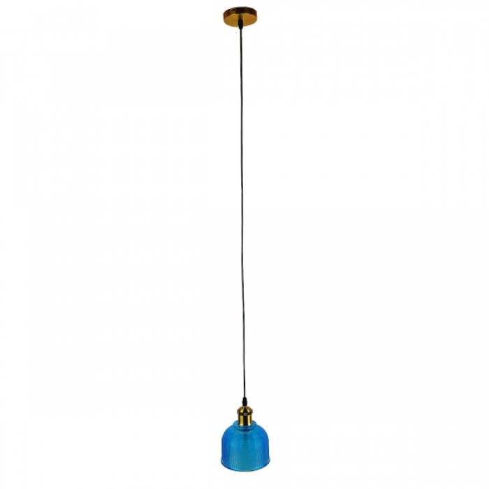 GloboStar® SEGRETO 01452 Vintage Κρεμαστό Φωτιστικό Οροφής Μονόφωτο 1 x E27 Μπλε Γυάλινο Διάφανο Καμπάνα με Χρυσό Ντουί Φ14 x Υ18cm GloboStar® SEGRETO 01452 Vintage Κρεμαστό Φωτιστικό Οροφής Μονόφωτο 1 x E27 Μπλε Γυάλινο Διάφανο Καμπάνα με Χρυσό Ντουί Φ14 x Υ18cm