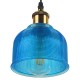 GloboStar® SEGRETO 01452 Vintage Κρεμαστό Φωτιστικό Οροφής Μονόφωτο 1 x E27 Μπλε Γυάλινο Διάφανο Καμπάνα με Χρυσό Ντουί Φ14 x Υ18cm GloboStar® SEGRETO 01452 Vintage Κρεμαστό Φωτιστικό Οροφής Μονόφωτο 1 x E27 Μπλε Γυάλινο Διάφανο Καμπάνα με Χρυσό Ντουί Φ14 x Υ18cm
