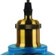GloboStar® SEGRETO 01452 Vintage Κρεμαστό Φωτιστικό Οροφής Μονόφωτο 1 x E27 Μπλε Γυάλινο Διάφανο Καμπάνα με Χρυσό Ντουί Φ14 x Υ18cm GloboStar® SEGRETO 01452 Vintage Κρεμαστό Φωτιστικό Οροφής Μονόφωτο 1 x E27 Μπλε Γυάλινο Διάφανο Καμπάνα με Χρυσό Ντουί Φ14 x Υ18cm