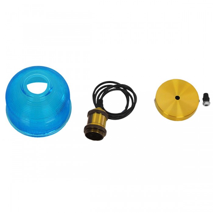 GloboStar® SEGRETO 01452 Vintage Κρεμαστό Φωτιστικό Οροφής Μονόφωτο 1 x E27 Μπλε Γυάλινο Διάφανο Καμπάνα με Χρυσό Ντουί Φ14 x Υ18cm GloboStar® SEGRETO 01452 Vintage Κρεμαστό Φωτιστικό Οροφής Μονόφωτο 1 x E27 Μπλε Γυάλινο Διάφανο Καμπάνα με Χρυσό Ντουί Φ14 x Υ18cm
