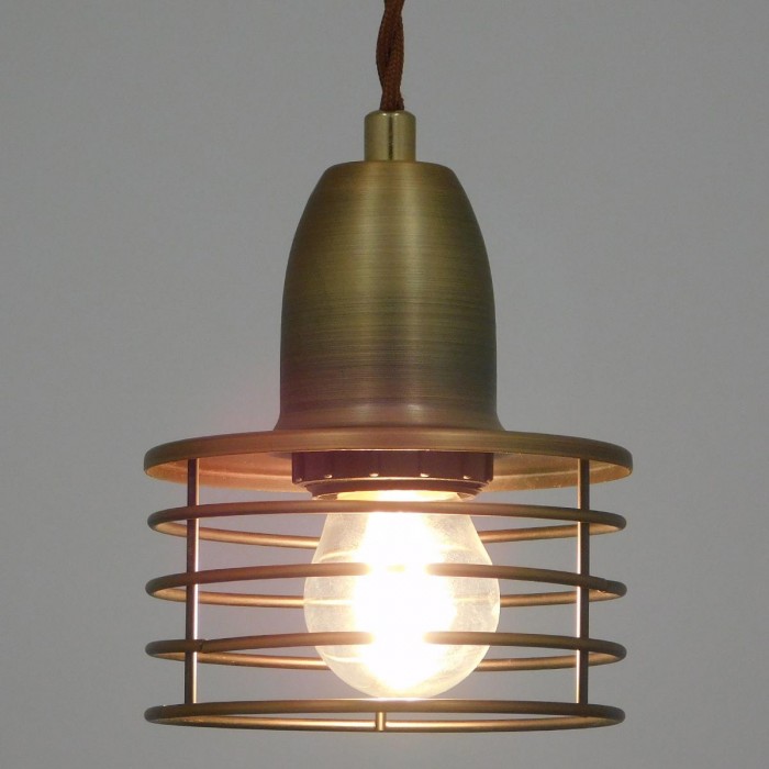 GloboStar® MANHATTAN 01454 Μοντέρνο Industrial Κρεμαστό Φωτιστικό Οροφής Μονόφωτο 1 x E27 Μεταλλικό Χρυσό Καμπάνα Φ11 x Υ14cm