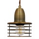 GloboStar® MANHATTAN 01454 Μοντέρνο Industrial Κρεμαστό Φωτιστικό Οροφής Μονόφωτο 1 x E27 Μεταλλικό Χρυσό Καμπάνα Φ11 x Υ14cm