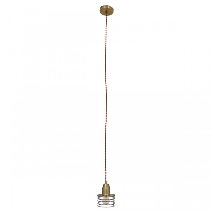 GloboStar® MANHATTAN 01455 Μοντέρνο Industrial Κρεμαστό Φωτιστικό Οροφής Μονόφωτο 1 x E27 Μεταλλικό Μπρούτζινο Καμπάνα Φ11 x Υ14cm