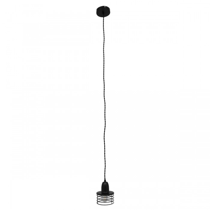 GloboStar® MANHATTAN 01456 Μοντέρνο Industrial Κρεμαστό Φωτιστικό Οροφής Μονόφωτο 1 x E27 Μεταλλικό Μαύρο Καμπάνα Φ11 x Υ14cm