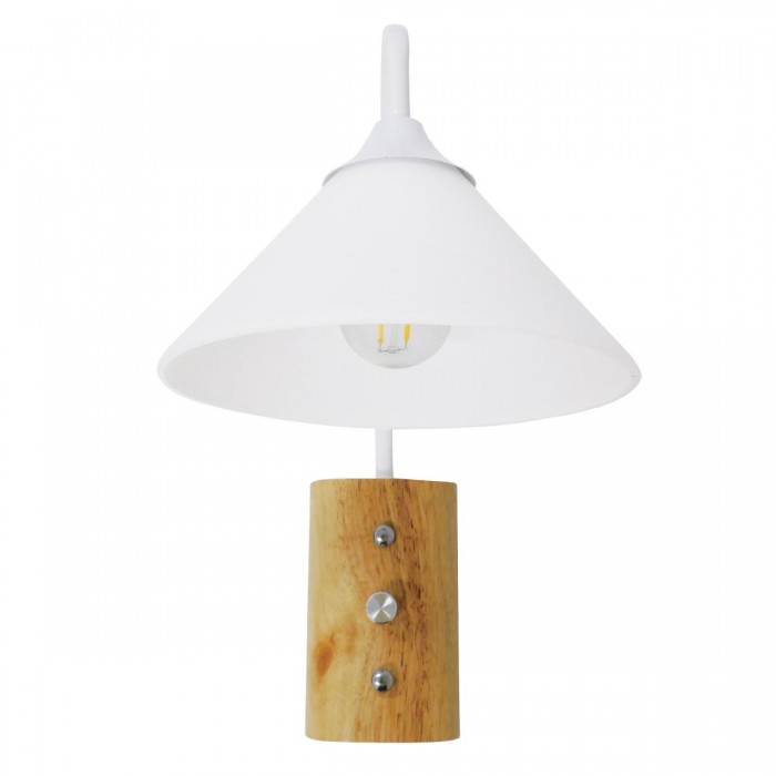 GloboStar® ALESSIA 01458 Μοντέρνο Φωτιστικό Τοίχου Απλίκα Μονόφωτο Λευκό με Ξύλινη Βάση και Διακόπτη ON/OFF Μεταλλικό Φ18 x Y29cm GloboStar® ALESSIA 01458 Μοντέρνο Φωτιστικό Τοίχου Απλίκα Μονόφωτο Λευκό με Ξύλινη Βάση και Διακόπτη ON/OFF Μεταλλικό Φ18 x Y29cm