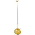 GloboStar® DIXAR 01462 Μοντέρνο Κρεμαστό Φωτιστικό Οροφής Μονόφωτο 1 x E27 Γυάλινο Χρυσό Φ28 x Υ40cm