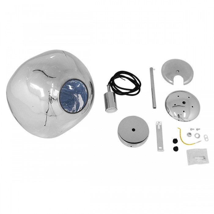 GloboStar® DIXAR 01464 Μοντέρνο Κρεμαστό Φωτιστικό Οροφής Μονόφωτο 1 x E27 Γυάλινο Ασημί Νίκελ Φ36 x Υ45cm GloboStar® DIXAR 01464 Μοντέρνο Κρεμαστό Φωτιστικό Οροφής Μονόφωτο 1 x E27 Γυάλινο Ασημί Νίκελ Φ36 x Υ45cm