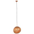 GloboStar® DIXAR 01465 Μοντέρνο Κρεμαστό Φωτιστικό Οροφής Μονόφωτο 1 x E27 Γυάλινο Χάλκινο Φ36 x Υ45cm