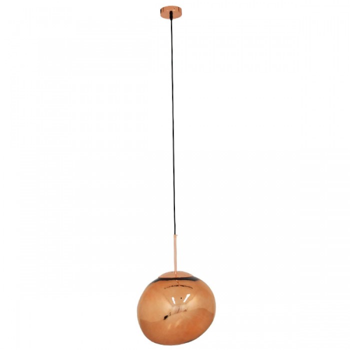 GloboStar® DIXAR 01465 Μοντέρνο Κρεμαστό Φωτιστικό Οροφής Μονόφωτο 1 x E27 Γυάλινο Χάλκινο Φ36 x Υ45cm