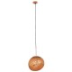 GloboStar® DIXAR 01465 Μοντέρνο Κρεμαστό Φωτιστικό Οροφής Μονόφωτο 1 x E27 Γυάλινο Χάλκινο Φ36 x Υ45cm
