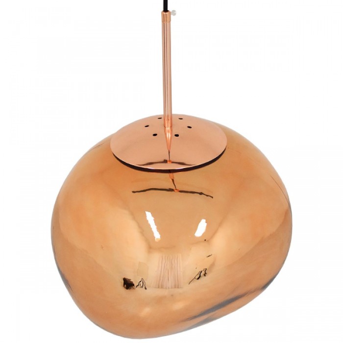 GloboStar® DIXAR 01465 Μοντέρνο Κρεμαστό Φωτιστικό Οροφής Μονόφωτο 1 x E27 Γυάλινο Χάλκινο Φ36 x Υ45cm