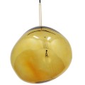 GloboStar® DIXAR 01466 Μοντέρνο Κρεμαστό Φωτιστικό Οροφής Μονόφωτο 1 x E27 Γυάλινο Χρυσό Φ36 x Υ45cm