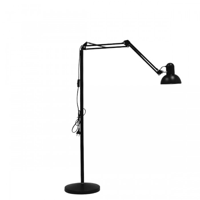 GloboStar® AUDREY 01468 Vintage Φωτιστικό Δαπέδου Μονόφωτο 1 x E27 Μαύρο Μεταλλικό Καμπάνα D15 x H190cm