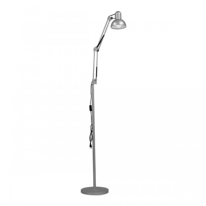 GloboStar® AUDREY 01469 Vintage Φωτιστικό Δαπέδου Μονόφωτο 1 x E27 Ασημί Μεταλλικό D15 x H190cm GloboStar® AUDREY 01469 Vintage Φωτιστικό Δαπέδου Μονόφωτο 1 x E27 Ασημί Μεταλλικό D15 x H190cm