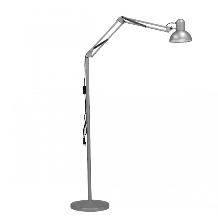 GloboStar® AUDREY 01469 Vintage Φωτιστικό Δαπέδου Μονόφωτο 1 x E27 Ασημί Μεταλλικό D15 x H190cm GloboStar® AUDREY 01469 Vintage Φωτιστικό Δαπέδου Μονόφωτο 1 x E27 Ασημί Μεταλλικό D15 x H190cm