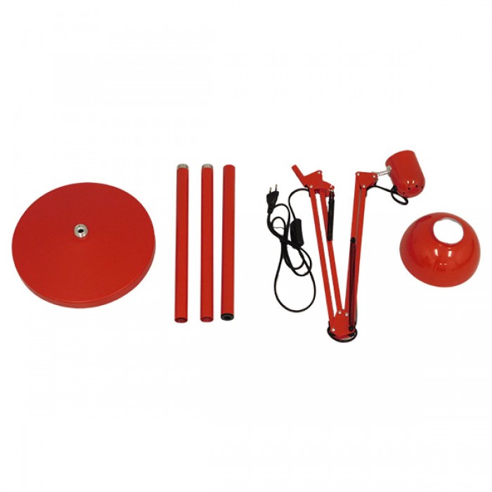 GloboStar® AUDREY 01470 Vintage Φωτιστικό Δαπέδου Μονόφωτο 1 x E27 Κόκκινο Μεταλλικό Καμπάνα D15 x H190cm