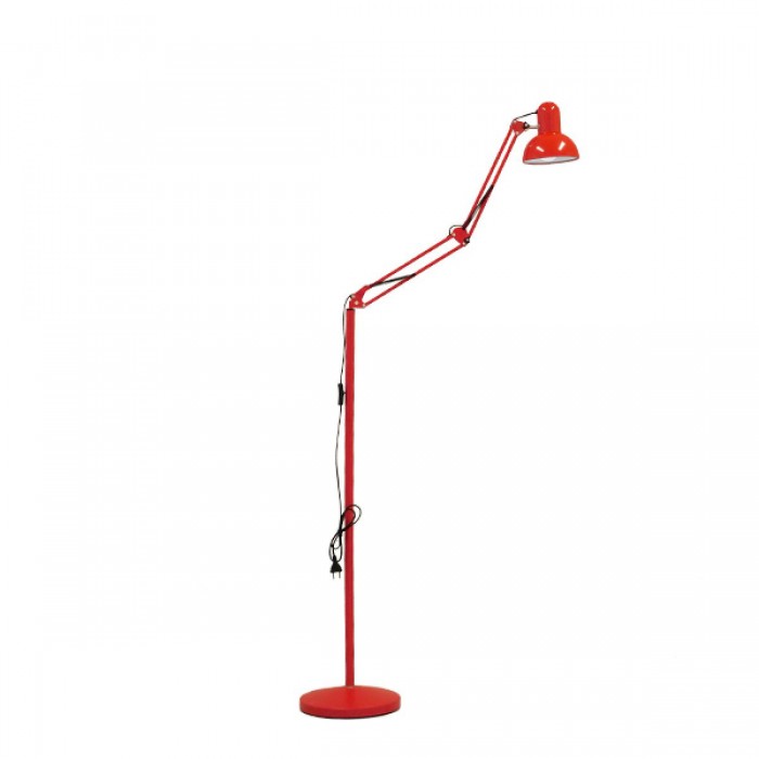 GloboStar® AUDREY 01470 Vintage Φωτιστικό Δαπέδου Μονόφωτο 1 x E27 Κόκκινο Μεταλλικό Καμπάνα D15 x H190cm