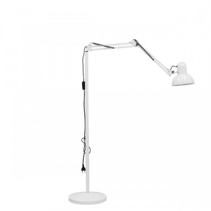 GloboStar® AUDREY 01471 Vintage Φωτιστικό Δαπέδου Μονόφωτο 1 x E27 Λευκό Μεταλλικό Καμπάνα D15 x H190cm GloboStar® AUDREY 01471 Vintage Φωτιστικό Δαπέδου Μονόφωτο 1 x E27 Λευκό Μεταλλικό Καμπάνα D15 x H190cm