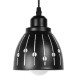 GloboStar® HUNTON 01476 Μοντέρνο Κρεμαστό Φωτιστικό Οροφής Μονόφωτο 1 x E27 Μεταλλικό Μαύρο Λευκό Καμπάνα Φ13 x Υ14cm