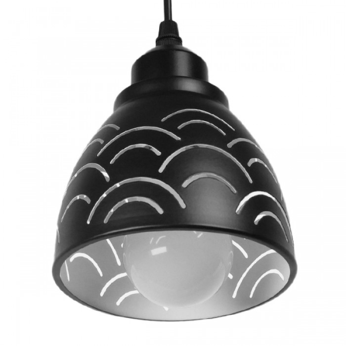 GloboStar® CLOUD 01482 Μοντέρνο Κρεμαστό Φωτιστικό Οροφής Μονόφωτο 1 x E27 Μεταλλικό Μαύρο Λευκό Καμπάνα Φ13 x Υ14cm GloboStar® CLOUD 01482 Μοντέρνο Κρεμαστό Φωτιστικό Οροφής Μονόφωτο 1 x E27 Μεταλλικό Μαύρο Λευκό Καμπάνα Φ13 x Υ14cm