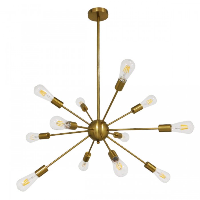 GloboStar® MILANO 01485 Μοντέρνο Industrial Φωτιστικό Οροφής Πολύφωτο 12 x E27 Χρυσό Μεταλλικό Φ80 x Y78cm GloboStar® MILANO 01485 Μοντέρνο Industrial Φωτιστικό Οροφής Πολύφωτο 12 x E27 Χρυσό Μεταλλικό Φ80 x Y78cm