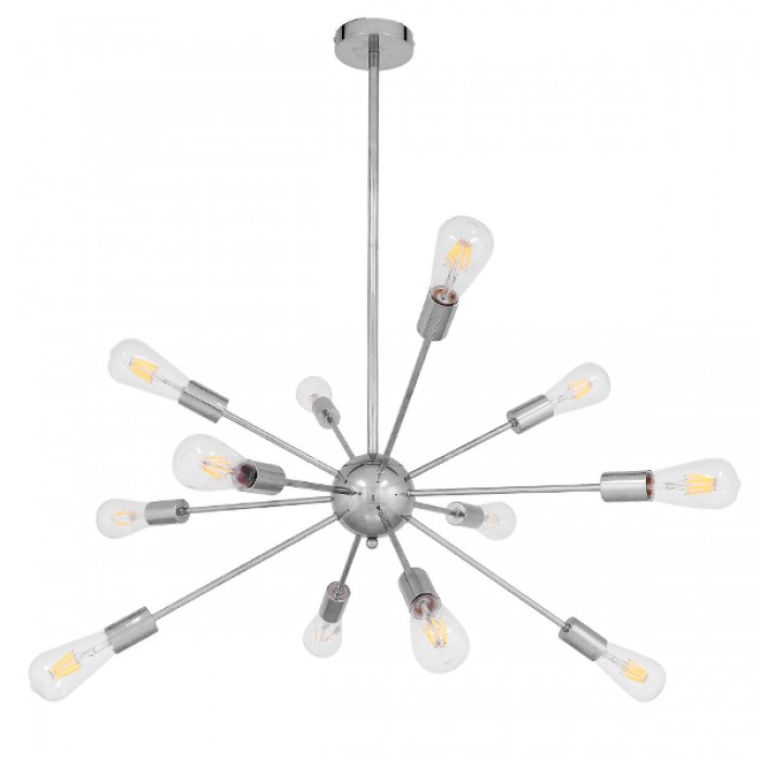 GloboStar® MILANO 01487 Μοντέρνο Industrial Φωτιστικό Οροφής Πολύφωτο 12 x E27 Ασημί Νίκελ Μεταλλικό Φ80 x Y78cm GloboStar® MILANO 01487 Μοντέρνο Industrial Φωτιστικό Οροφής Πολύφωτο 12 x E27 Ασημί Νίκελ Μεταλλικό Φ80 x Y78cm