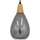 GloboStar® NOAH 01489 Μοντέρνο Κρεμαστό Φωτιστικό Οροφής Μονόφωτο 1 x E27 Γυάλινο με Ξύλο Μαύρο Φιμέ Νίκελ Φ16 x Υ30cm GloboStar® NOAH 01489 Μοντέρνο Κρεμαστό Φωτιστικό Οροφής Μονόφωτο 1 x E27 Γυάλινο με Ξύλο Μαύρο Φιμέ Νίκελ Φ16 x Υ30cm